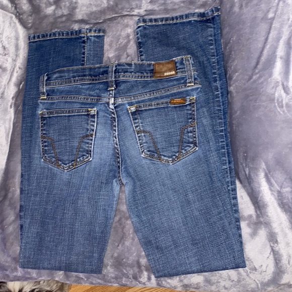 FOSSIL jeans, women's size 25 Made in the USA. Slim bootcut, "vintage dark" - Picture 6 of 10